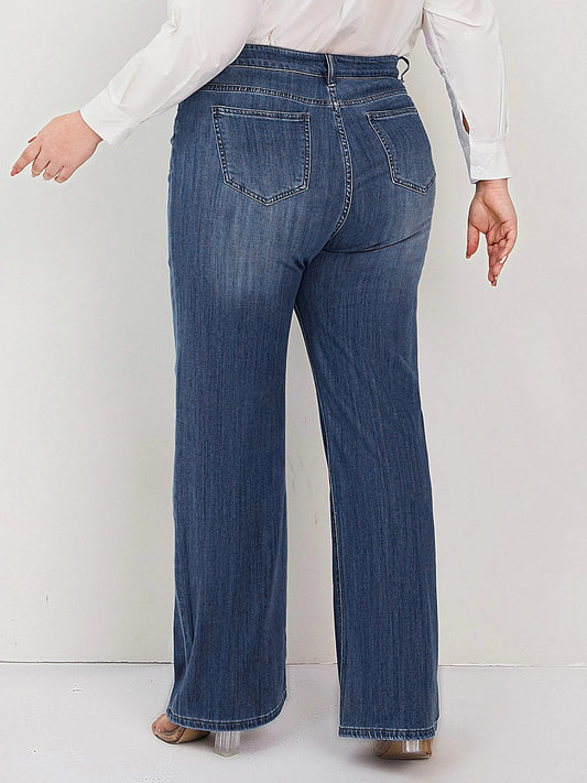 Plus Size Women Jeans Wide Leg Women Jeans Autumn Straight Lady Loose Large Size Jeans 175cms Lady Women Jeans 2023 Full Length