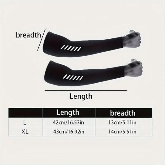 1 Pair Men's Lightweight Breathable Cooling Sports Sleeves Ice Silk Fabric Sweat-Absorbent for Cycling Fishing Running & Hiking