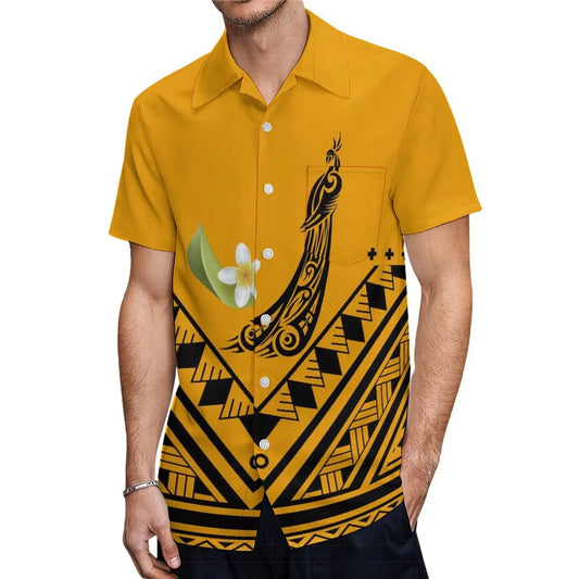 Tax Free New Design Fashion Couple Set Aloha Shirt For Men And Slit Long Skirt For Women Quality Dress Polynesian Island