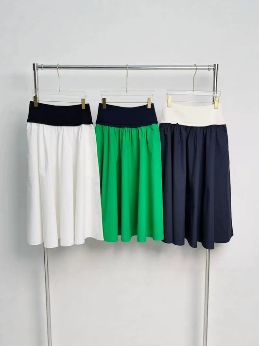 2026 Summer New Women's Clothing: Pony Embroidery,RL High Waist, Half Skirt, Long, Cotton Blended, Simple, Casual, Versatile
