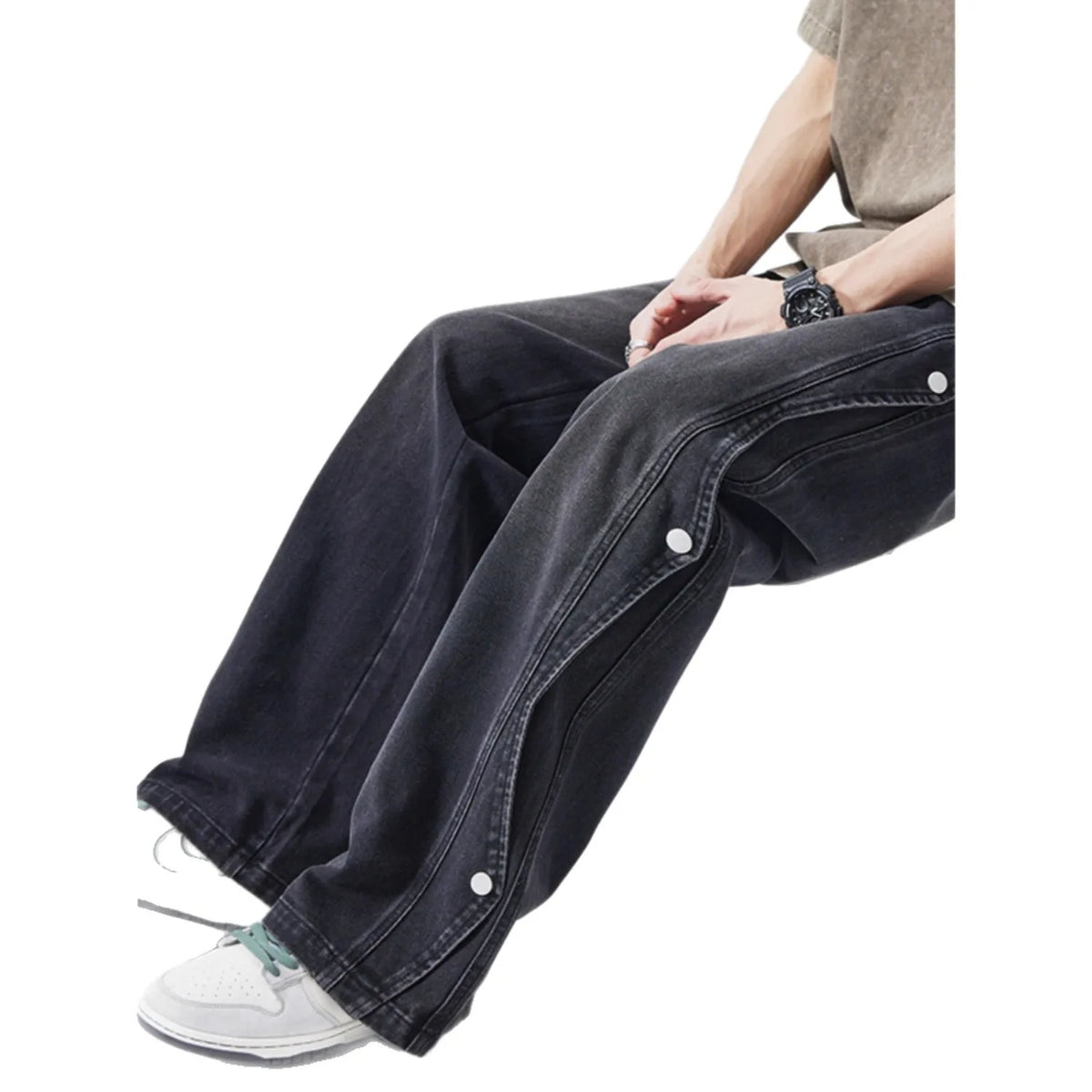 Jeans Men's Loose Straight Pants 2026 Summer Drape Breathable Wide Leg Casual Pants
