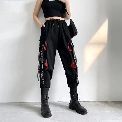Pants Women Aesthetic Harem Pants Punk Pockets Joggers Harajuku Femme Hiphop Trousers Techwear Y2k Egirl Clothes