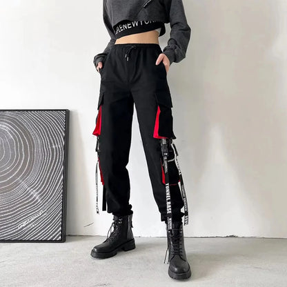 Pants Women Aesthetic Harem Pants Punk Pockets Joggers Harajuku Femme Hiphop Trousers Techwear Y2k Egirl Clothes