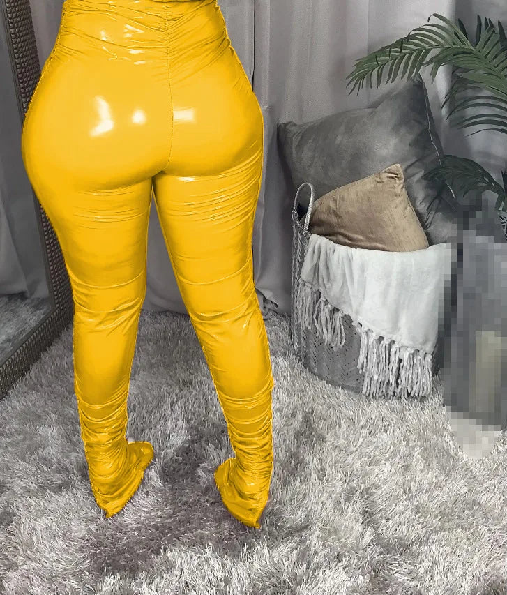 Pants PU Fall Clothes for Women Leather Pants Winter Clothes Women Warming Trousers 2021