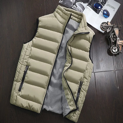 Brand Clothing Cotton-Padded Big Siz Men's Vest Men Waistcoat Mens Jacket Sleeveless Vest Winter Fashion Casual Slim Coats