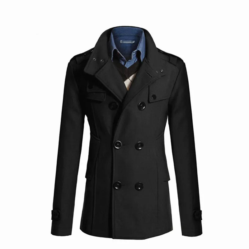 2026 New Men's Wool Overcoat Long Suit Men Woolen Windbreaker Man Woollen Coat Outer for Men Casual Wear Brand Mens Clothing