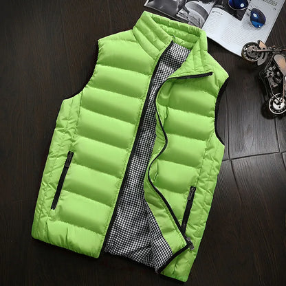 Brand Clothing Cotton-Padded Big Siz Men's Vest Men Waistcoat Mens Jacket Sleeveless Vest Winter Fashion Casual Slim Coats
