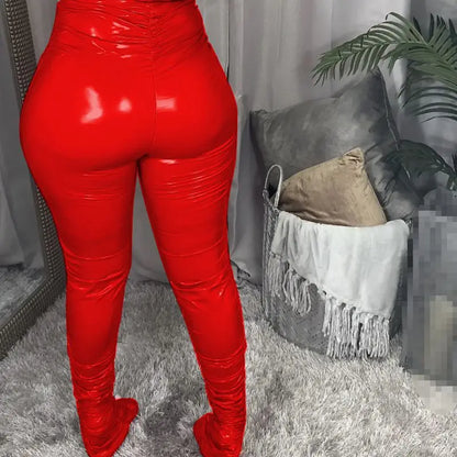Pants PU Fall Clothes for Women Leather Pants Winter Clothes Women Warming Trousers 2021