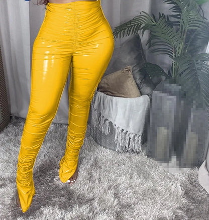Pants PU Fall Clothes for Women Leather Pants Winter Clothes Women Warming Trousers 2021