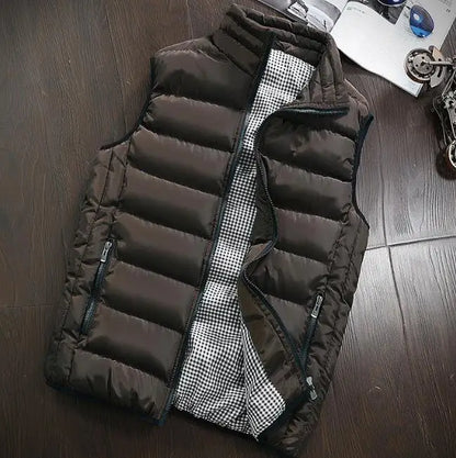 Brand Clothing Cotton-Padded Big Siz Men's Vest Men Waistcoat Mens Jacket Sleeveless Vest Winter Fashion Casual Slim Coats