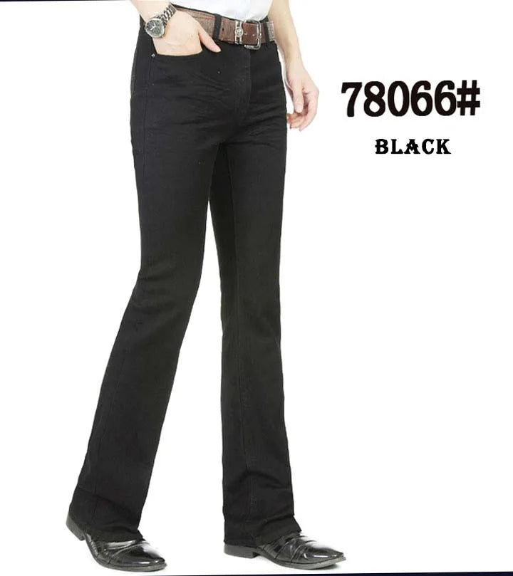 2019 New Summer Thin Mens Flared Leg Jeans High Waist Long Flare Jeans For Men Bootcut Blue Jeans Hommes bell bottom jeans men