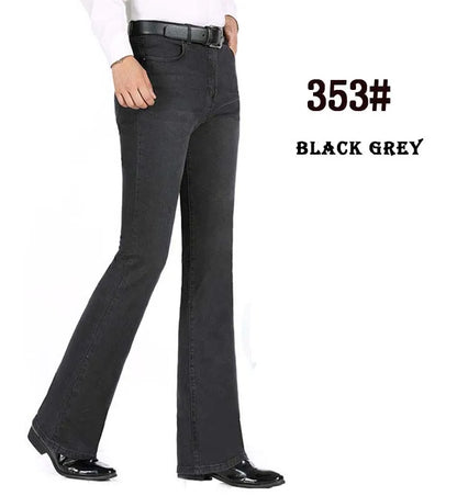 2019 New Summer Thin Mens Flared Leg Jeans High Waist Long Flare Jeans For Men Bootcut Blue Jeans Hommes bell bottom jeans men