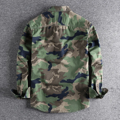 [24hour Fast Shipping] Men Camouflage Cargo Shirts High Quality Durable Outdoor Hiking Sport Daily American Style Casual Camicia