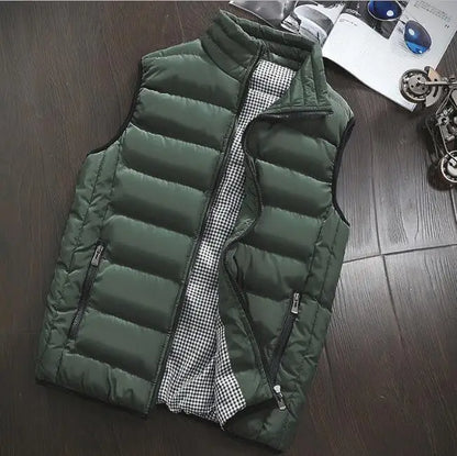 Brand Clothing Cotton-Padded Big Siz Men's Vest Men Waistcoat Mens Jacket Sleeveless Vest Winter Fashion Casual Slim Coats