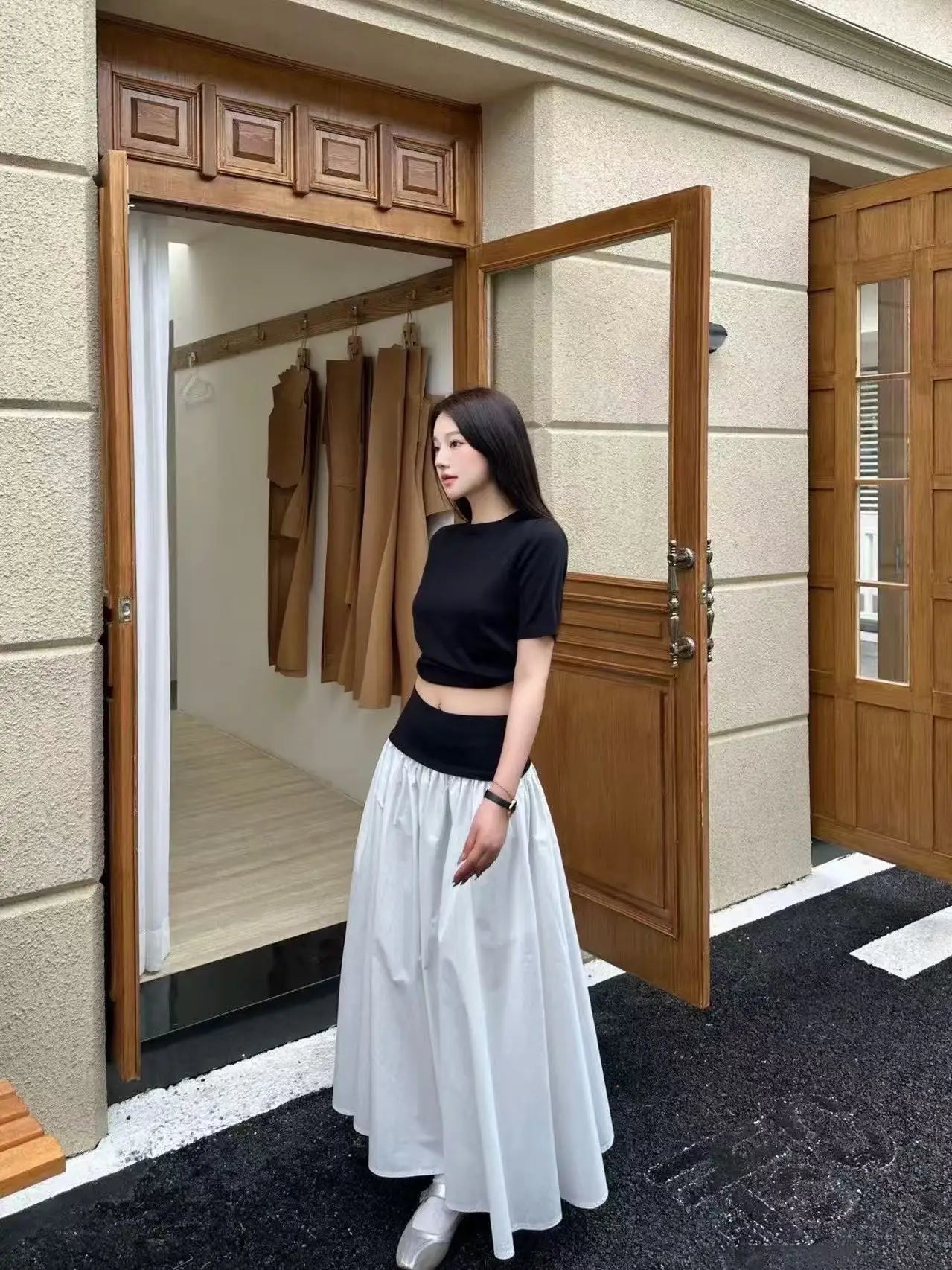 2026 Summer New Women's Clothing: Pony Embroidery,RL High Waist, Half Skirt, Long, Cotton Blended, Simple, Casual, Versatile