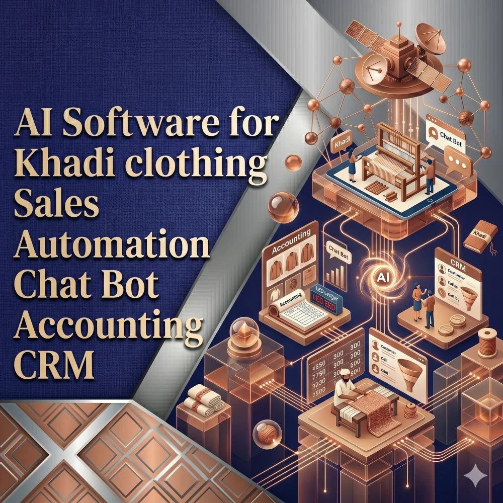 AI Software for Khadi clothing Sales Automation Chat Bot Accounting CRM Website Design Android iOS Mobile Application Software
