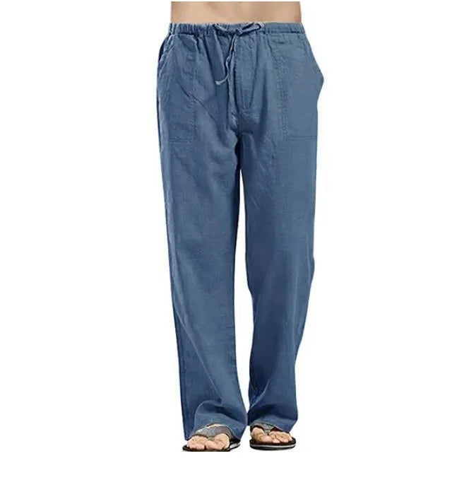 2023 new Men's Comfortable Cotton Linen Pants Male Autumn New Breathable Solid Color Linen Trousers Fitness Pants Streetwear