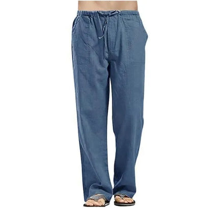 2023 new Men's Comfortable Cotton Linen Pants Male Autumn New Breathable Solid Color Linen Trousers Fitness Pants Streetwear