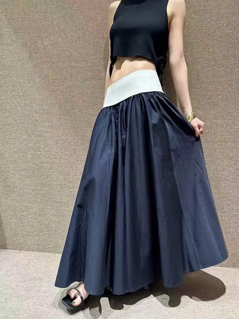 2026 Summer New Women's Clothing: Pony Embroidery,RL High Waist, Half Skirt, Long, Cotton Blended, Simple, Casual, Versatile
