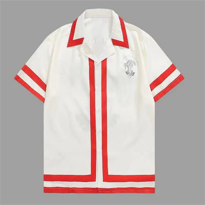 2025 Men's Short Sleeve Shirts Fashion Shirts Hawaiian Casual Comfortable Vacation Travel Oversized Tops camisa blanca hombre