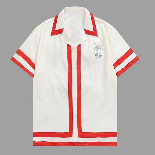 2025 Men's Short Sleeve Shirts Fashion Shirts Hawaiian Casual Comfortable Vacation Travel Oversized Tops camisa blanca hombre
