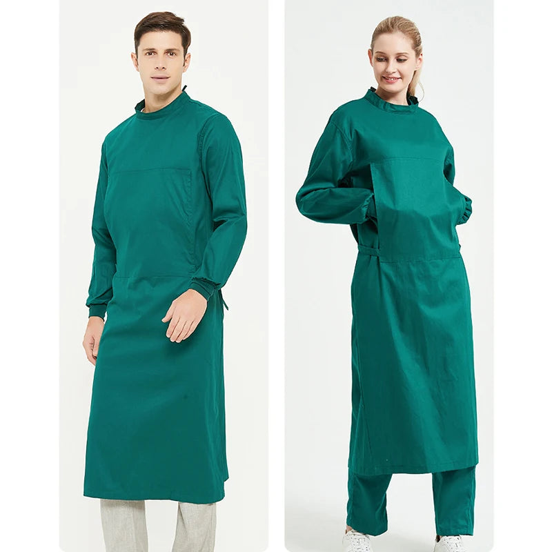 Surgical Gowns Cotton Operating Room Work Male Surgeons Half Wrapped Long Sleeved Female Reverse Wearing Full Isolation Clothing