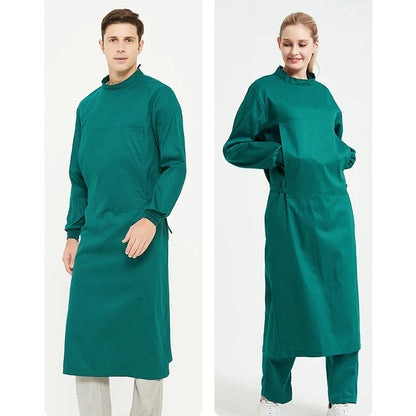 Surgical Gowns Cotton Operating Room Work Male Surgeons Half Wrapped Long Sleeved Female Reverse Wearing Full Isolation Clothing
