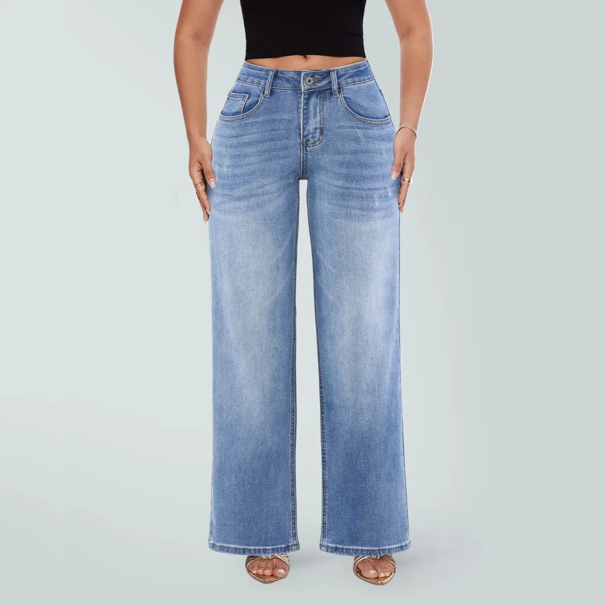 Women's Jeans Low Waist  Loose Floor Length Wide Leg Jeans Casual Daily Vacation Commuting All-match Vintage Y2k Streetwear