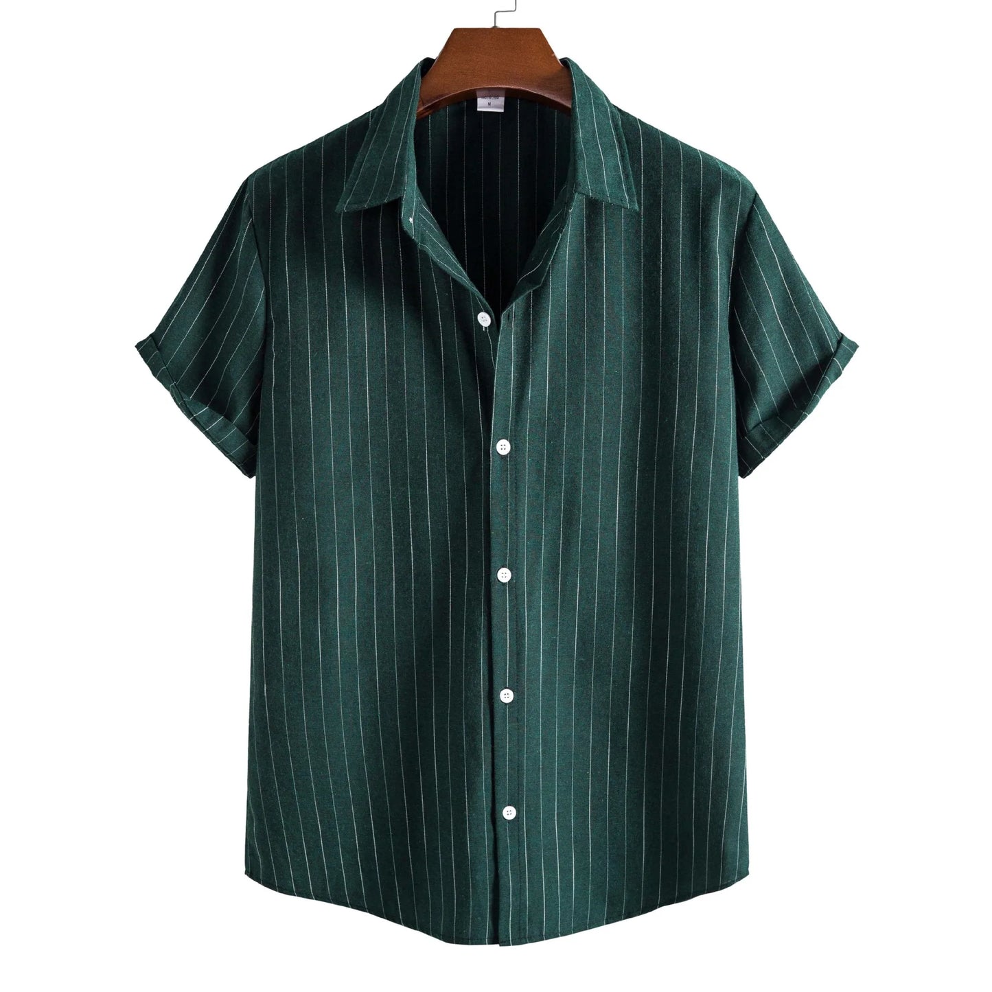 2026 Men's Striped Shirts Fashion Holiday Style Short Sleeve Casual Shirts Comfortable Loose Street Tops Men Summer Basic Shirts