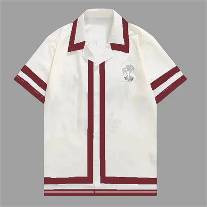 2025 Men's Short Sleeve Shirts Fashion Shirts Hawaiian Casual Comfortable Vacation Travel Oversized Tops camisa blanca hombre