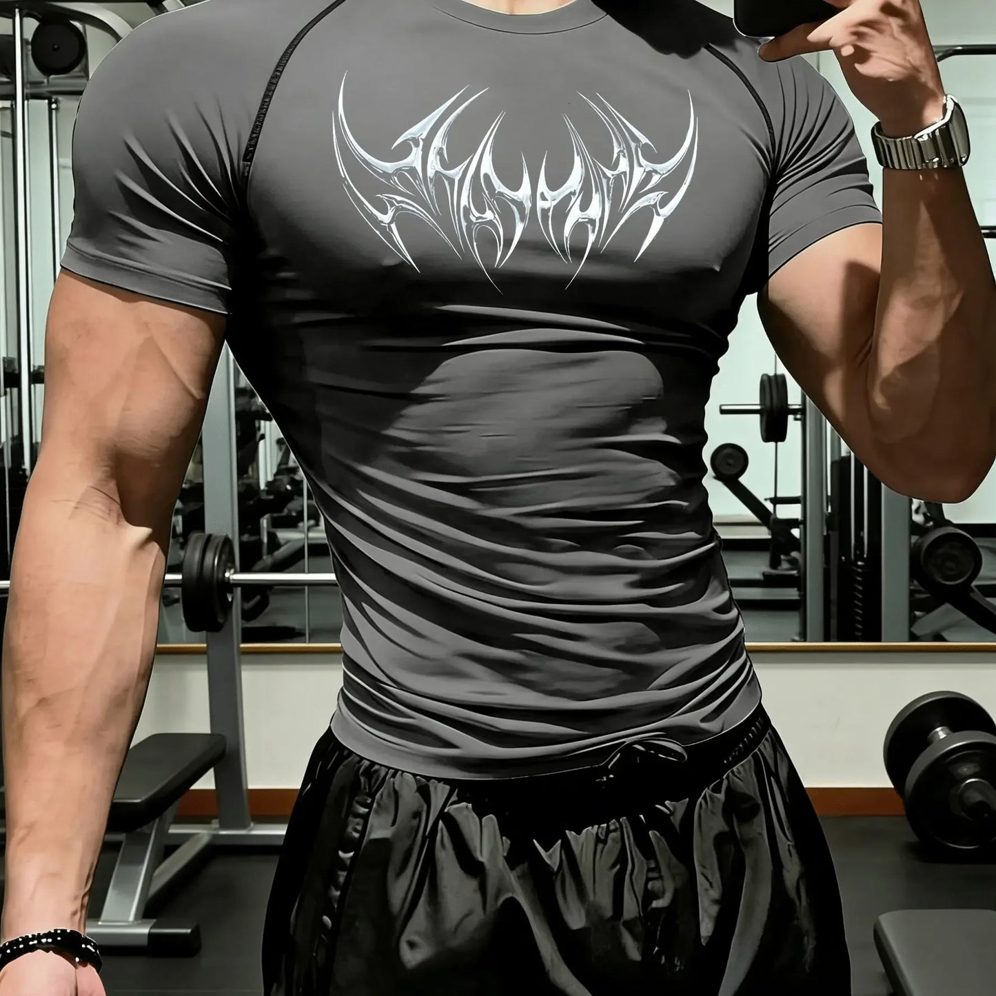 New Men's and Women's Fitness Clothing, Trendy Pattern Printing, High Elasticity, Breathable Tight-Fitting Fabric