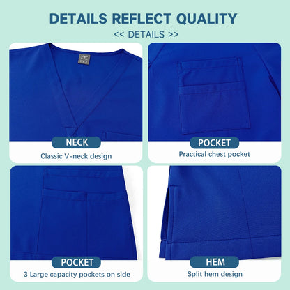 Unisex Medical Uniforms Men Women Nursing Clothes Lab Beauty Costume Nurse Scrubs Set Doctor Dentist Workwear Clinical Top Pants