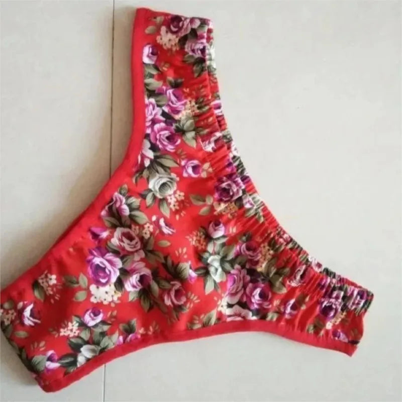 Thong Man's Floral Soft Silky Touch Silky Briefs Live Show DJ Club Sexy Costumes Private Party