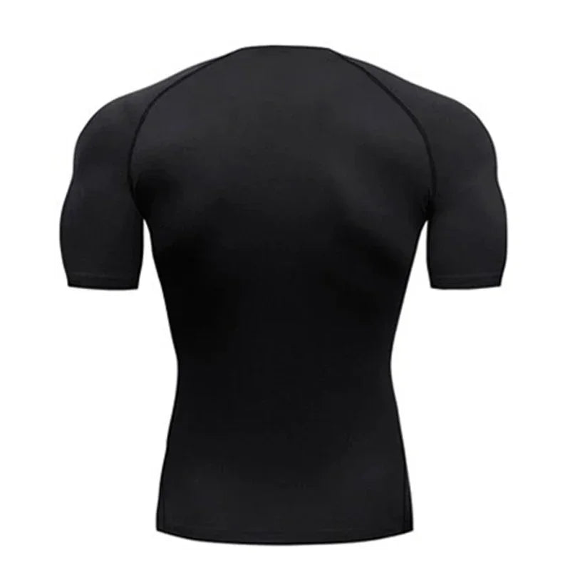 Mens Compression Clothing Summer Tights T Shirt Elastic Quick Dry Sportswear Running T-shirts Sports Tops Tee Gym Workout Shirts
