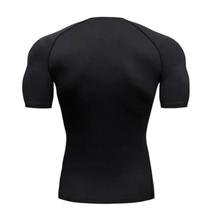 Mens Compression Clothing Summer Tights T Shirt Elastic Quick Dry Sportswear Running T-shirts Sports Tops Tee Gym Workout Shirts