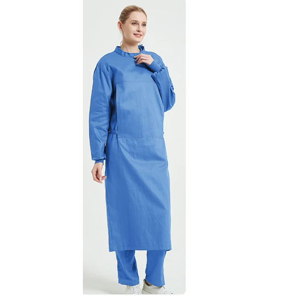 Surgical Gowns Cotton Operating Room Work Male Surgeons Half Wrapped Long Sleeved Female Reverse Wearing Full Isolation Clothing