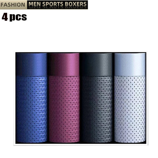 4pcs Men's Underwear Ice Silk Thin Seamless Panties Mesh Boxershorts Panties Summer Sexy Breathable Underpants Cheapest