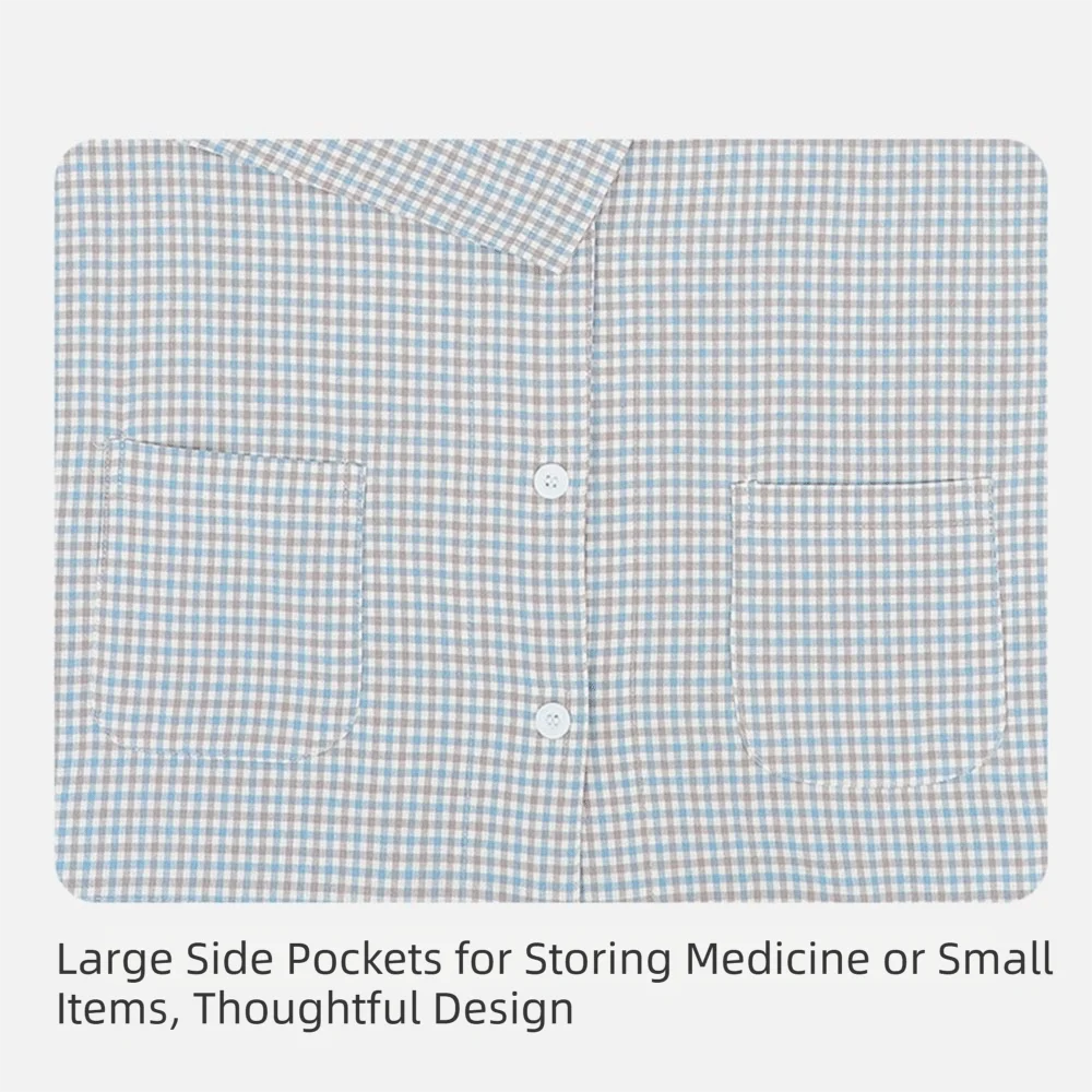Convenient Bedridden Elderly Care Clothing Skin-Friendly Breathable Tear Away Recovery T-Shirt Full Tear Away Soft Patient Gown