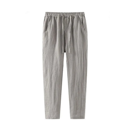 Pants Men's Summer Thin Nine-Point Pants Solid Color Versatile Casual Straight Leg Wide