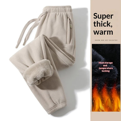 Men Trousers Double-sided Fleece Casual Pants Sweatshirt Boa Fur Men's Clothing Warm Knitted Sports Shorts Man Gifts Clothes