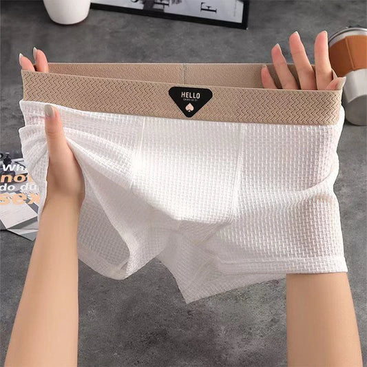1pcs Men's Boxer Shorts Ice Silk Underwear Plus Size Underpants Breathable Sexy Slim Panties Air-conditioned Lingerie Wholesale