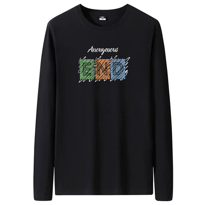 T Shirts Men New Fashion 2025 O-Neck Slim Long Black Sleeve T-Shirt Male Clothing Casual Tee Shirt 28 Styles Plus Size S-6XL