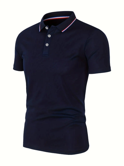 2025 Hot Sale Men's Summer Casual Breathable Comfortable Polo Shirt Men's Solid Color High Quality Short Sleeve T-Shirt