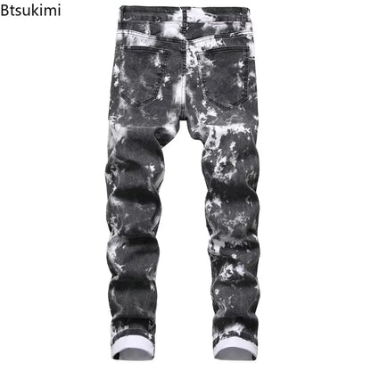 2026 High Quality Colorful Jeans for Men Elastic Slim Straight Casual Trousers Trend Streetwear Male All-match Denim Long Pants