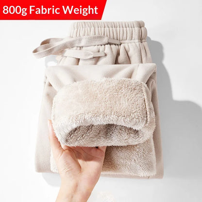 Men Trousers Double-sided Fleece Casual Pants Sweatshirt Boa Fur Men's Clothing Warm Knitted Sports Shorts Man Gifts Clothes