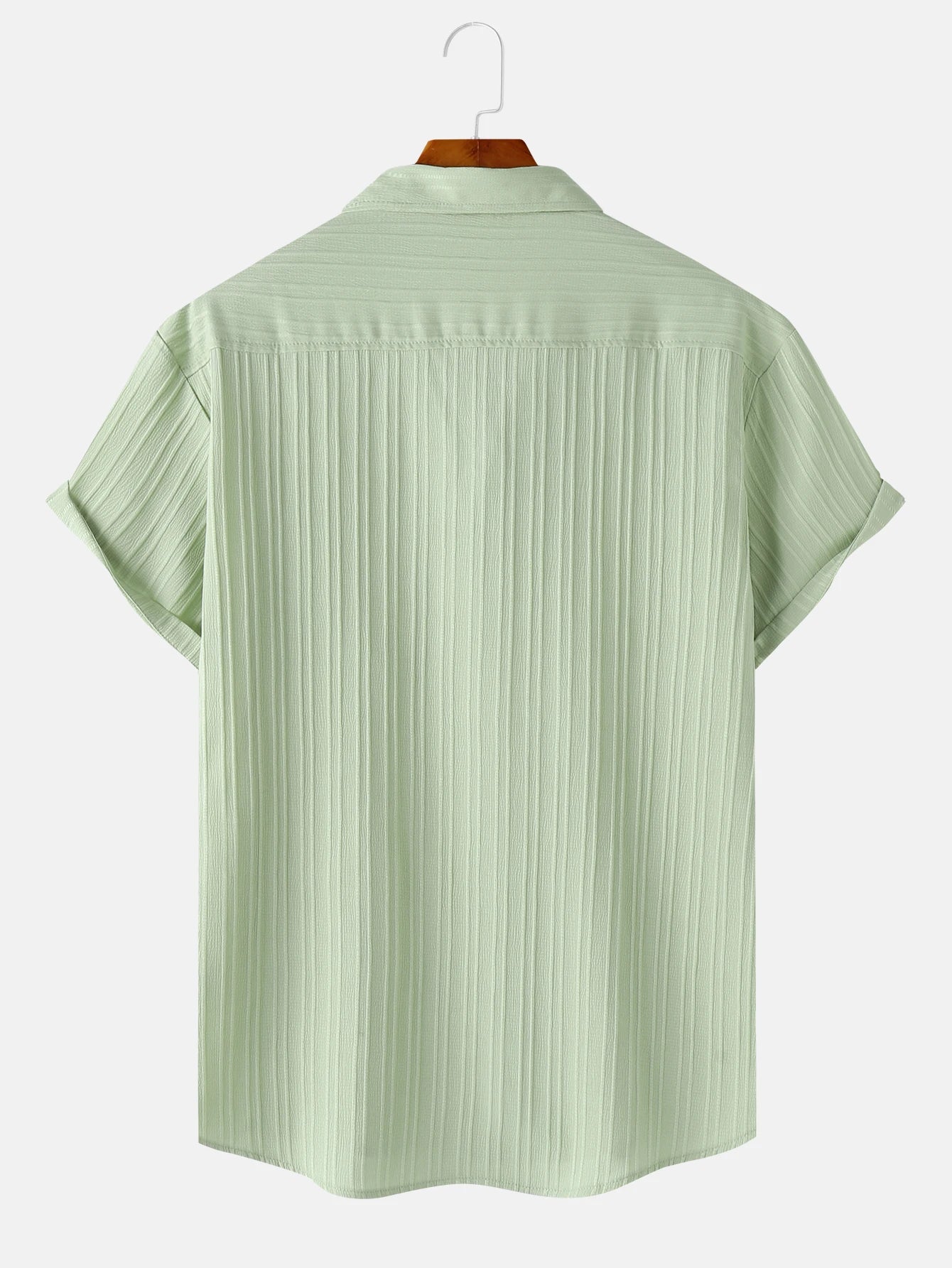 Men's  Comfortable Shirt Summer Beach Men's Shirt   Men's Short Sleeve Shirts  Solid Color Casual Short Sleeve Shirt