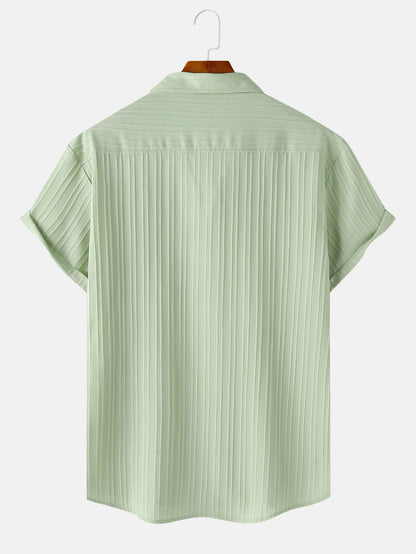 Men's  Comfortable Shirt Summer Beach Men's Shirt   Men's Short Sleeve Shirts  Solid Color Casual Short Sleeve Shirt