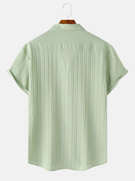 Men's  Comfortable Shirt Summer Beach Men's Shirt   Men's Short Sleeve Shirts  Solid Color Casual Short Sleeve Shirt