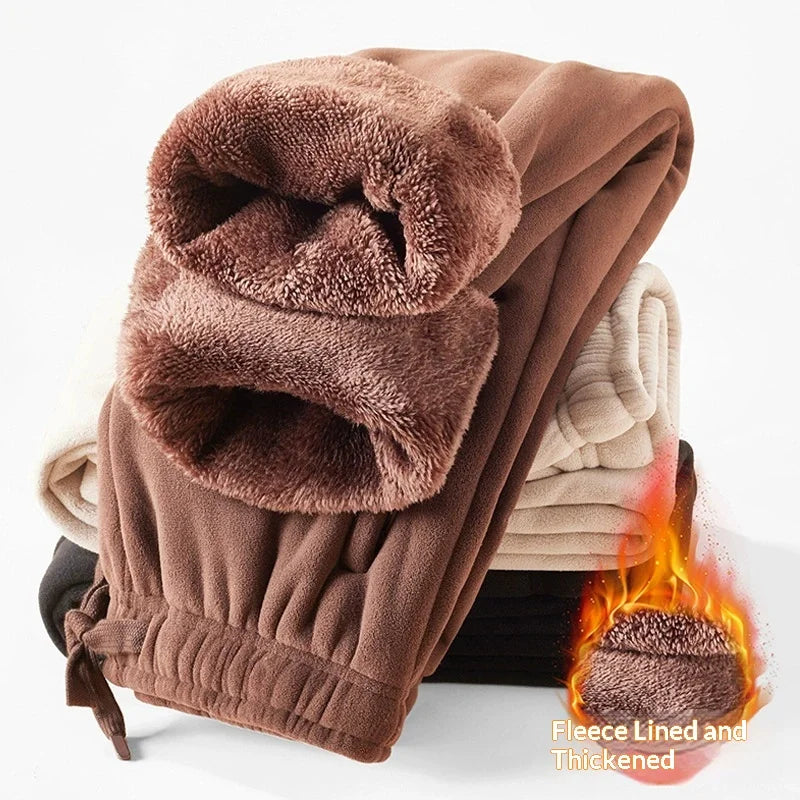 Men Trousers Double-sided Fleece Casual Pants Sweatshirt Boa Fur Men's Clothing Warm Knitted Sports Shorts Man Gifts Clothes