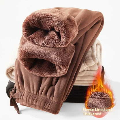 Men Trousers Double-sided Fleece Casual Pants Sweatshirt Boa Fur Men's Clothing Warm Knitted Sports Shorts Man Gifts Clothes